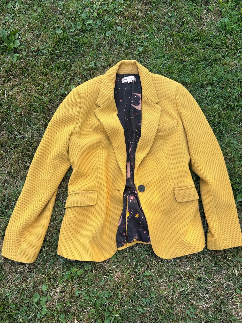 Philosophy Mustard Yellow Single-Button Blazer